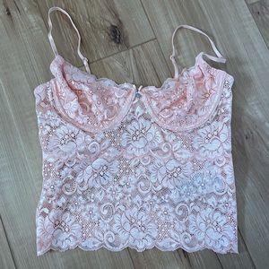 Guess lace bralette in stage pink